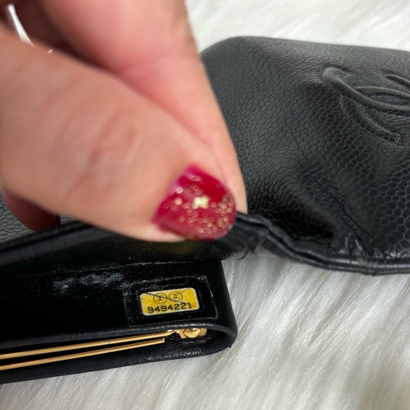 💃Authentic CHANEL Vintage Caviar Skin CC Logo Bifold Wallet Purse Black Box - Picture 14 of 14